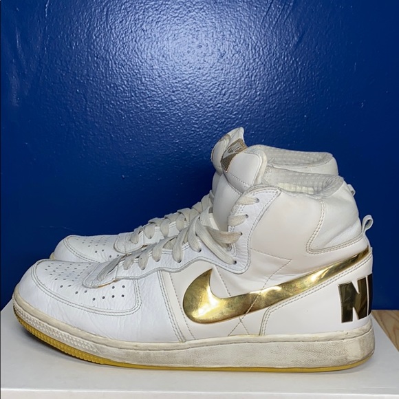nike white with gold swoosh